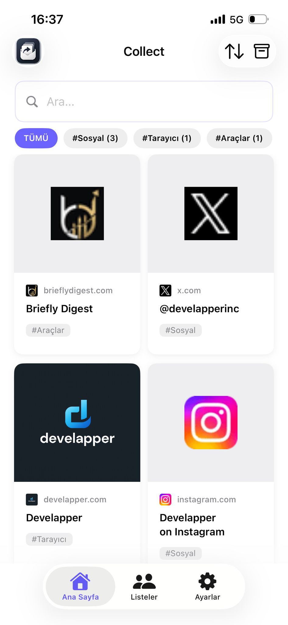 Collect screenshot 1